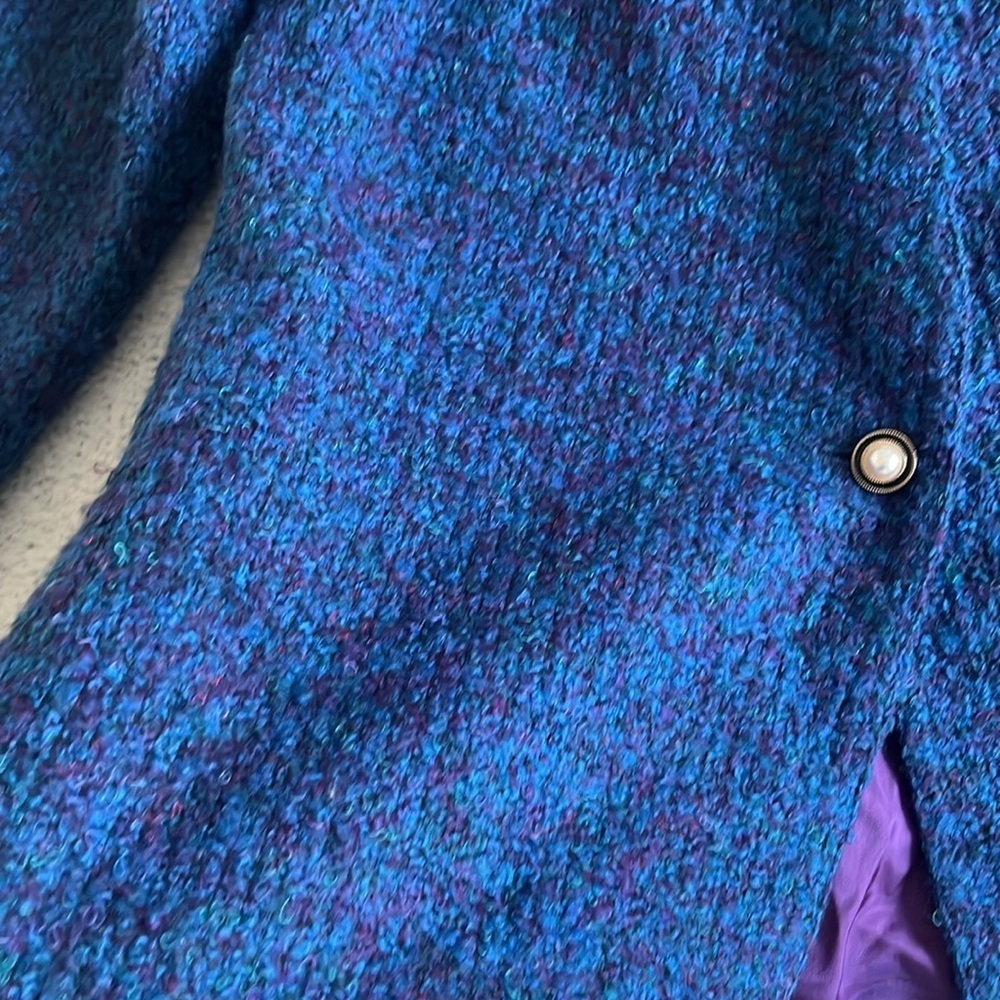 Liz Baker Vintage Boucle Tweed Blazer Jacket Multicolor Sz 14W M/L - Picture 11 of 11